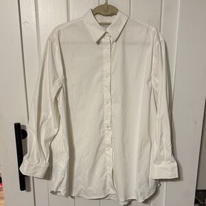 Athleta Oversized Classic White Women’s Collar Button-Down Shirt Medium